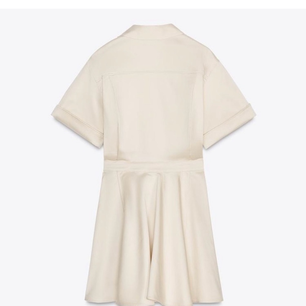 Zara Khaki Short Sleeve Dress - Picture 6 of 10